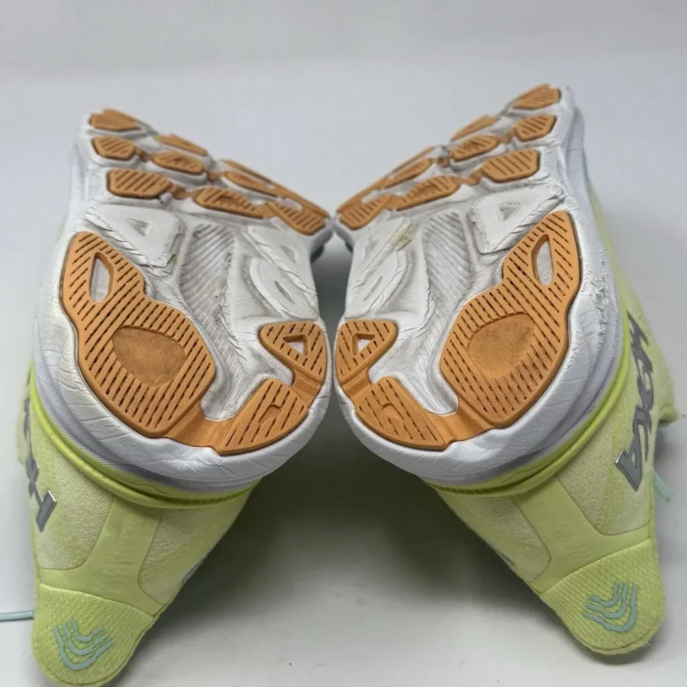 Hoka One One Clifton 9 Womens 9.5 M Yellow Blue Running Walking Shoes Sneakers - Picture 16 of 16